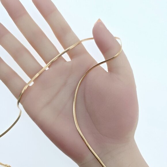 "Minimalist Rose Gold Snake Chain Necklace for Women, 17.7 Inch Length, XPNL0080 - Picture 12 of 12